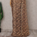 Antique Bronze Gold Chantilly Lace Saree - D31608