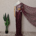 Burgundy Maroon Chantilly Lace Saree - D31616
