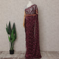 Burgundy Maroon Chantilly Lace Saree - D31616