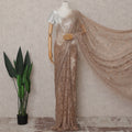 Champagne Gold French Chantilly Lace Saree Piece