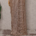 Champagne Gold French Chantilly Lace Saree Piece