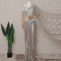 Champagne Beige French Chantilly Lace Saree