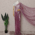 Orchid Fuchsia Pink French Chantilly Lace Saree