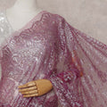 Orchid Fuchsia Pink French Chantilly Lace Saree