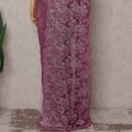 Orchid Fuchsia Pink French Chantilly Lace Saree