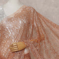 Burnt Copper French Chantilly Lace Saree Piece