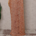 Burnt Copper French Chantilly Lace Saree Piece