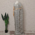 Moonlight Silver French Chantilly Lace Saree