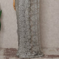 Moonlight Silver French Chantilly Lace Saree