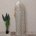 Mocha Taupe French Chantilly Lace Saree Piece