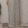Mocha Taupe French Chantilly Lace Saree Piece