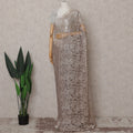 Oat Beige French Chantilly Lace Saree Piece