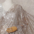 Oat Beige French Chantilly Lace Saree Piece