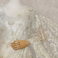 Ivory White French Chantilly Lace Saree Piece