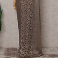 Platinum Silver French Chantilly Lace Saree