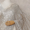 Slate Grey French Chantilly Lace Saree Piece