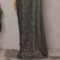 Pearl Ivory French Chantilly Lace Saree Piece