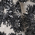 Ebony Black Floral Synthetic Nylon Tulle Fabric 140cm