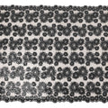 Ebony Black Floral Synthetic Nylon Tulle Fabric 140cm