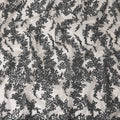 Graphite Grey Floral Synthetic Nylon Tulle Fabric 140cm