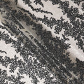 Graphite Grey Floral Synthetic Nylon Tulle Fabric 140cm