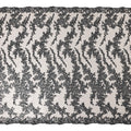 Graphite Grey Floral Synthetic Nylon Tulle Fabric 140cm