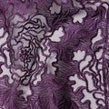 Plum Purple Floral Synthetic Nylon Tulle Fabric 140cm