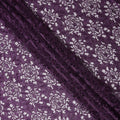 Plum Purple Floral Synthetic Nylon Tulle Fabric 140cm
