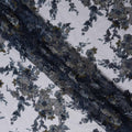 Slate Grey Floral Synthetic Nylon Tulle Fabric 140cm