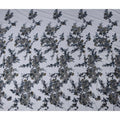 Slate Grey Floral Synthetic Nylon Tulle Fabric 140cm