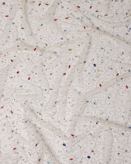 Snow White Fancy Synthetic Nylon Tulle Fabric 140cm