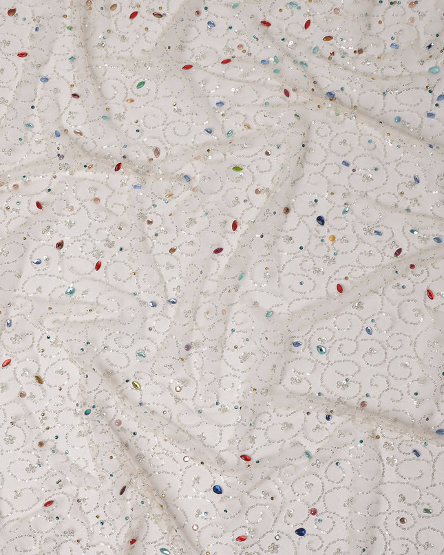 Snow White Fancy Synthetic Nylon Tulle Fabric 140cm