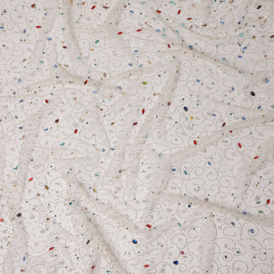 Snow White Fancy Synthetic Nylon Tulle Fabric 140cm