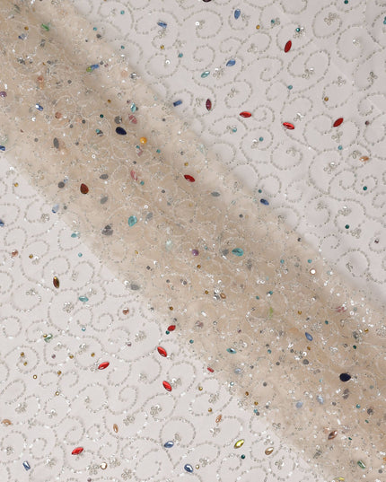 Snow White Fancy Synthetic Nylon Tulle Fabric 140cm