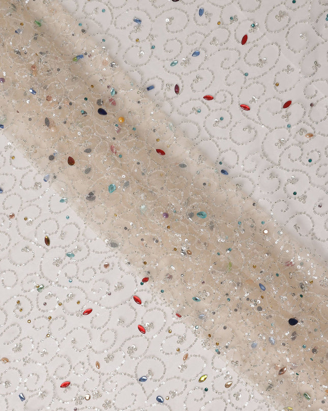Snow White Fancy Synthetic Nylon Tulle Fabric 140cm