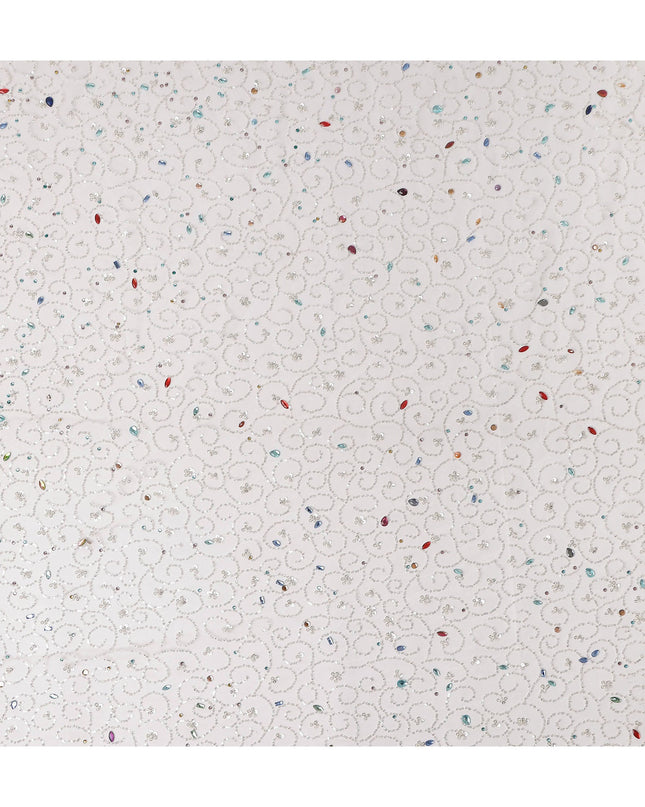 Cloud White Fancy Synthetic Nylon Tulle Fabric 140cm