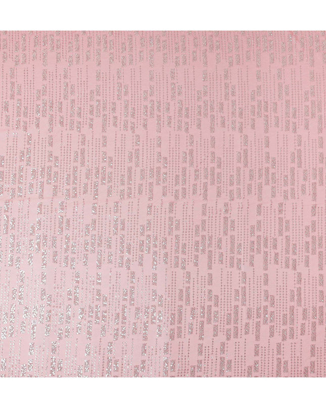 Rosewater Pink Geometric Synthetic Nylon Tulle Fabric 140cm