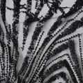 Charcoal Black Geometric Synthetic Nylon Tulle Fabric 140cm