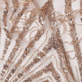 Rose Gold Geometric Synthetic Nylon Tulle Fabric 140cm