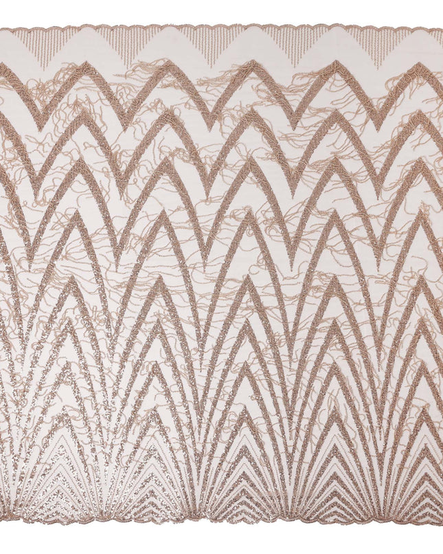 Rose Gold Geometric Synthetic Nylon Tulle Fabric 140cm