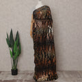 Jet Black Silk Chiffon Saree - D31605