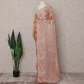 Peach Coral Silk Chiffon Saree - D31604