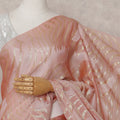 Peach Coral Silk Chiffon Saree - D31604