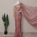 Salmon Pink Silk Chiffon Saree - D31593