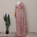 Salmon Pink Silk Chiffon Saree - D31593