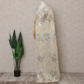 Ivory White Silk Chiffon Saree - D31599