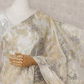 Ivory White Silk Chiffon Saree - D31599