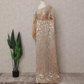Rose Gold Beige Silk Chiffon Saree - D31596