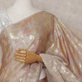 Rose Gold Beige Silk Chiffon Saree - D31596