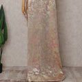 Rose Gold Beige Silk Chiffon Saree - D31596